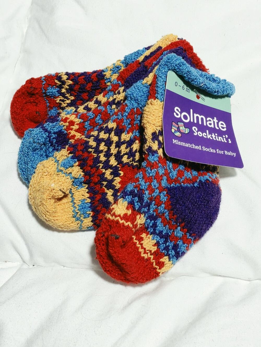 Solmate Socks Mismatched Baby Girl Boy Socks Socktini's Small (0-6mos) 5 Pc Set